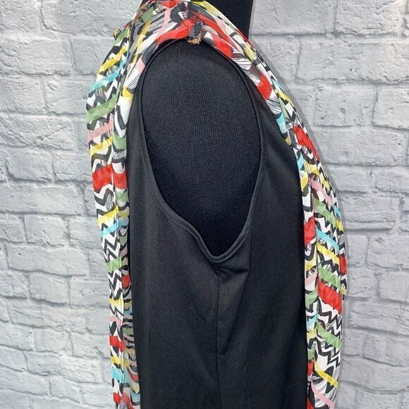 Robert Louis womens LG tank top w/multicolor sheer top - Picture 6 of 12